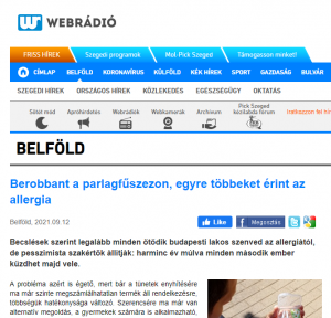 Hol találkozhatott velünk a médiában? - Bionette - fényterápia az allergia ellen webrádió